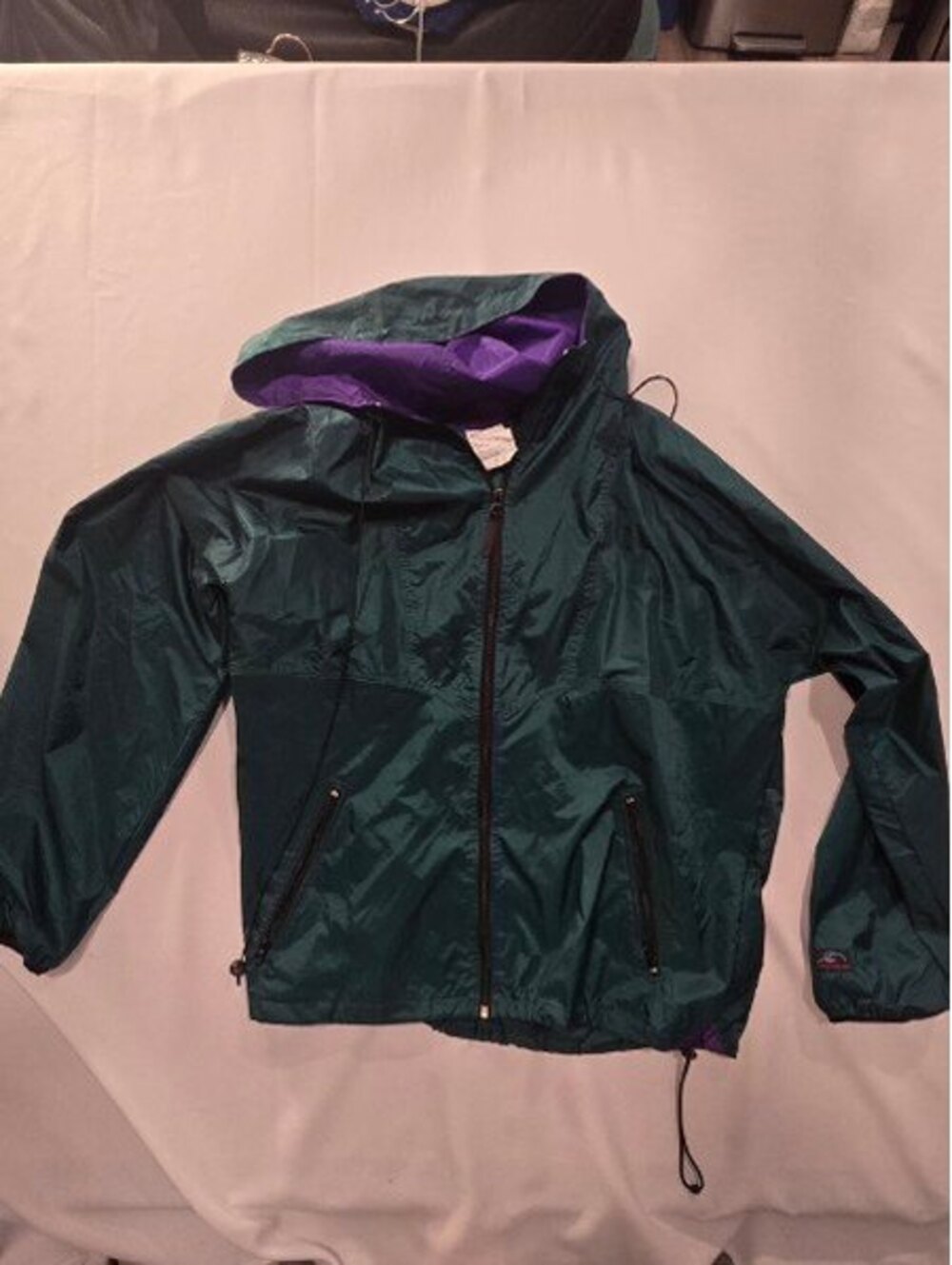 Vtg 90s Helly Hansen Windbreaker Jacket L Mens Green Purple Ripstop Pullover